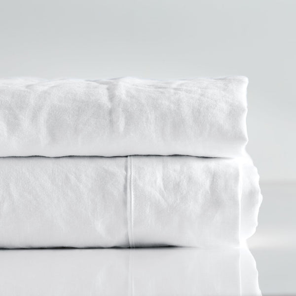 Pure Linen Pre Washed Sheet Set - White