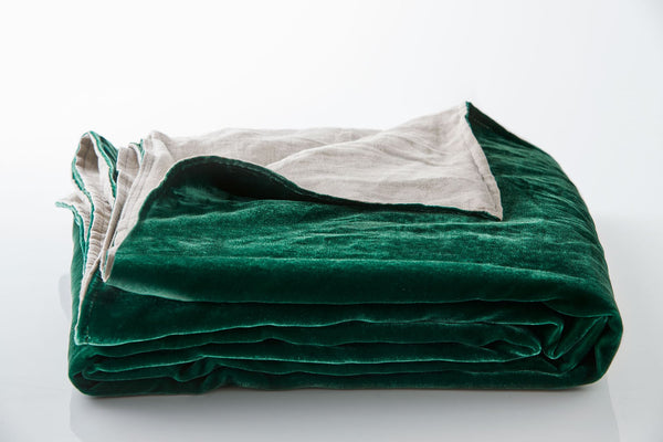 Silk Velvet Throw - Emerald