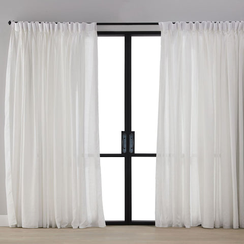 Classic White Sheer Curtain - Pinch Pleat