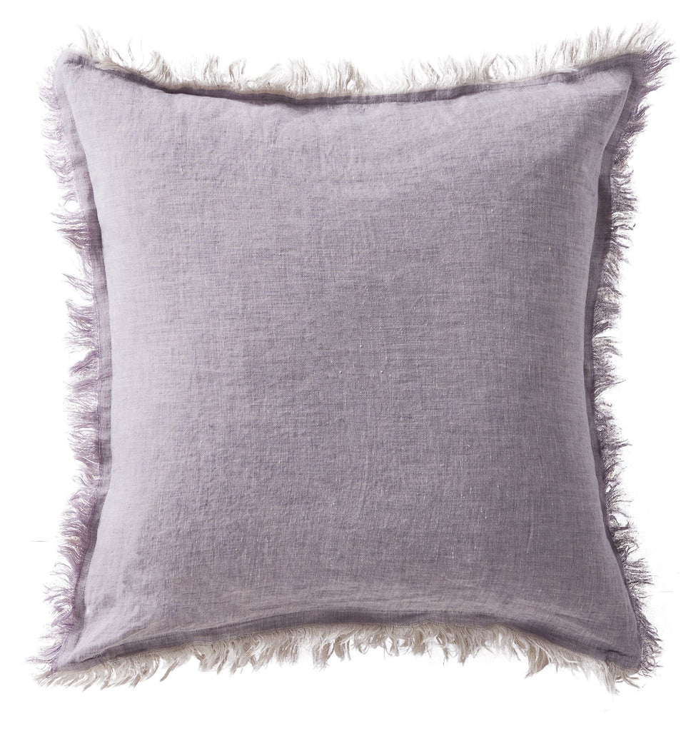 Linen Fringe Double Side Cushion - Lavender