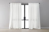 Crisp White Pure Linen Curtain - Pole Pocket