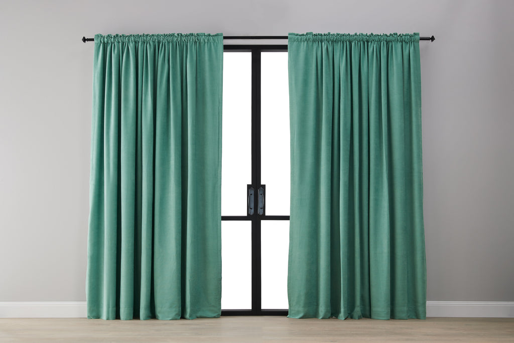 Textured Blockout Curtain - Green